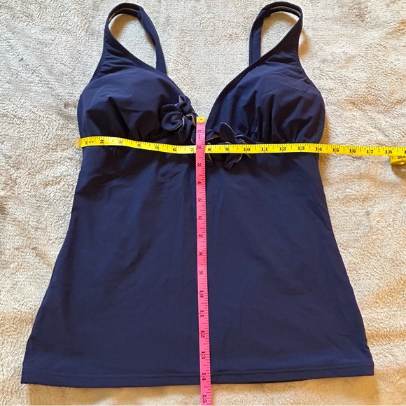 Lea Gottlieb blue gray flowers swim tankini Size UK 14 (size M or S) - Picture 8 of 8